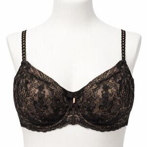 Avenue Black Lace Underwire Bra | Size 48DDD | Elegant Support